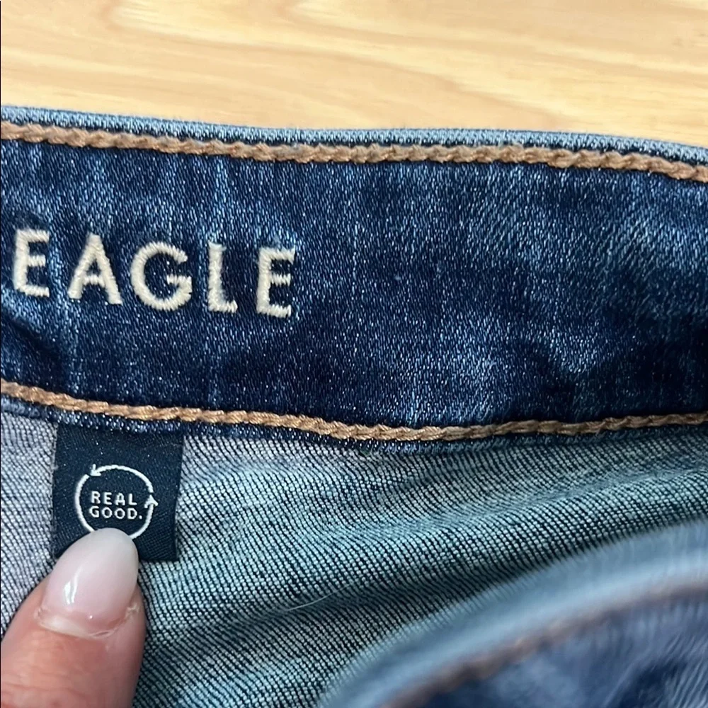 American Eagle Outfitters Dark Blue Flare Jeans - Picture 4 of 9